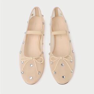 Loeffler Randall // Leonie Caramel Crystal Ballet Flat